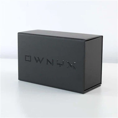 Boîte à lunettes magnétique noire moyenne