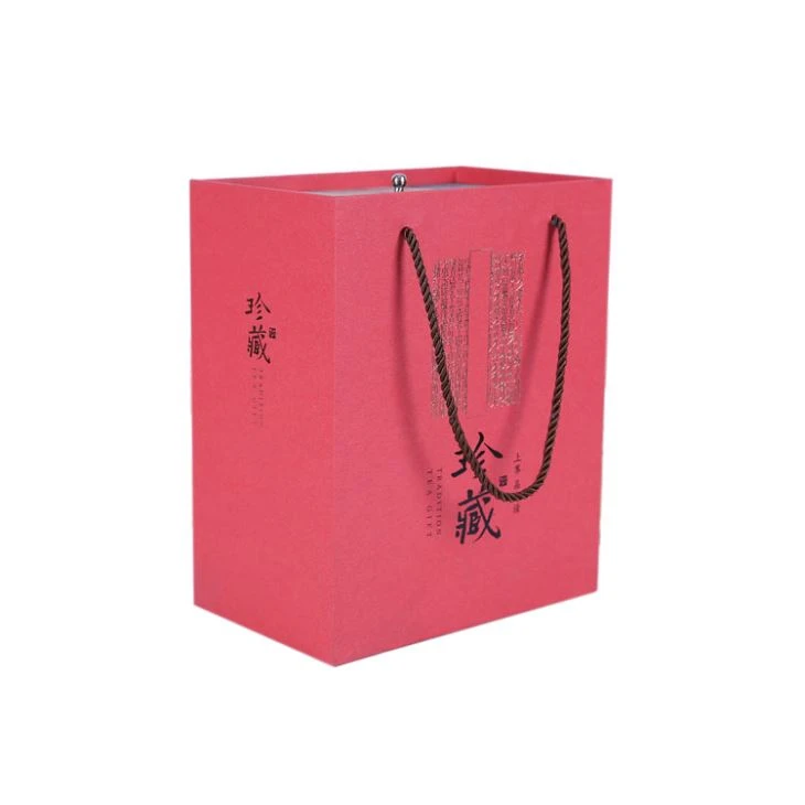 Red Tea Box Sliding Box With Rope Handle